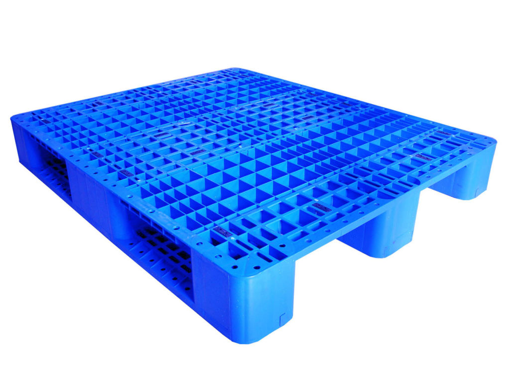 Three-runner Blue Plastic Pallet